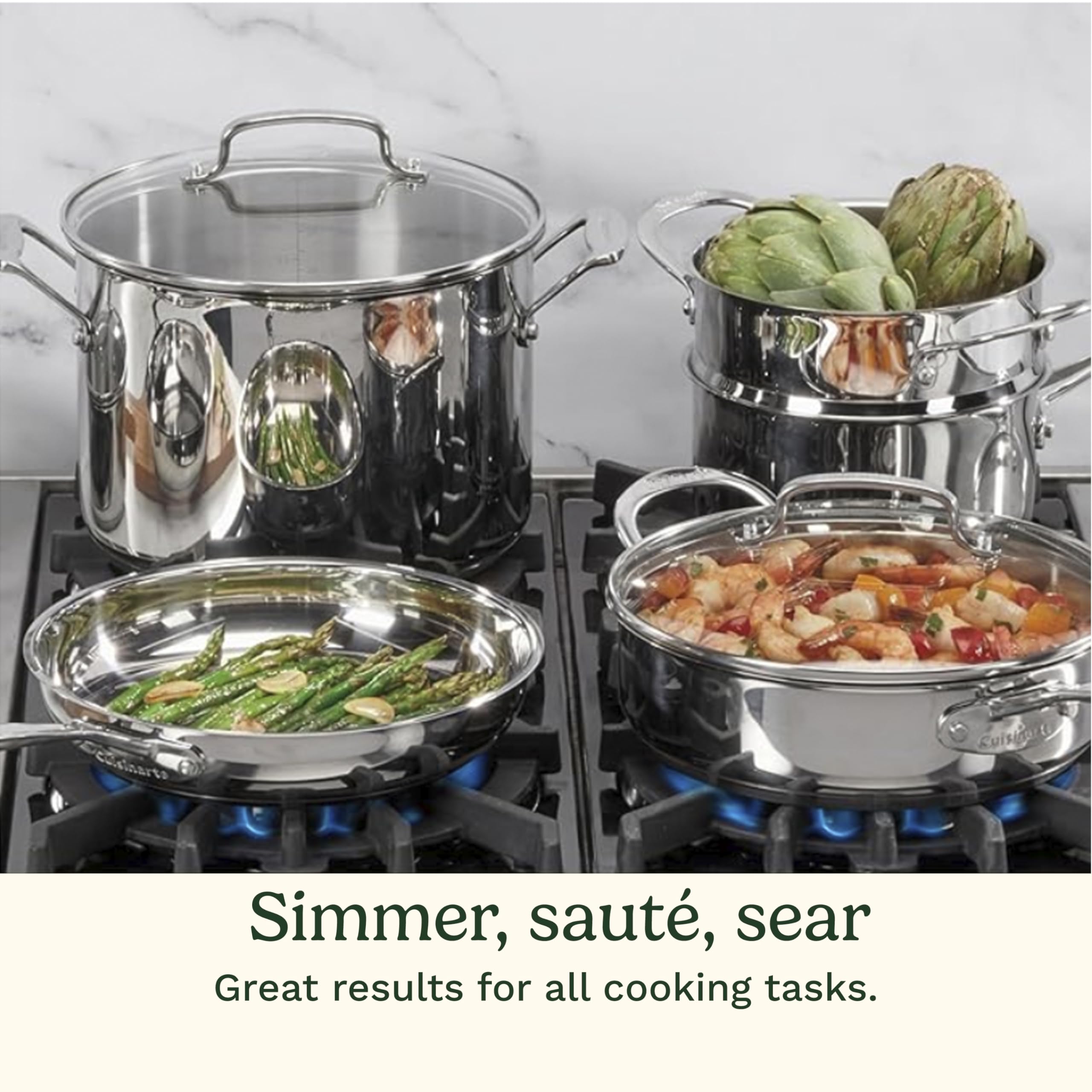Cuisinart 77-11G Stainless Steel 11-Piece Set Chef's-Classic-Stainless-Cookware-Collection