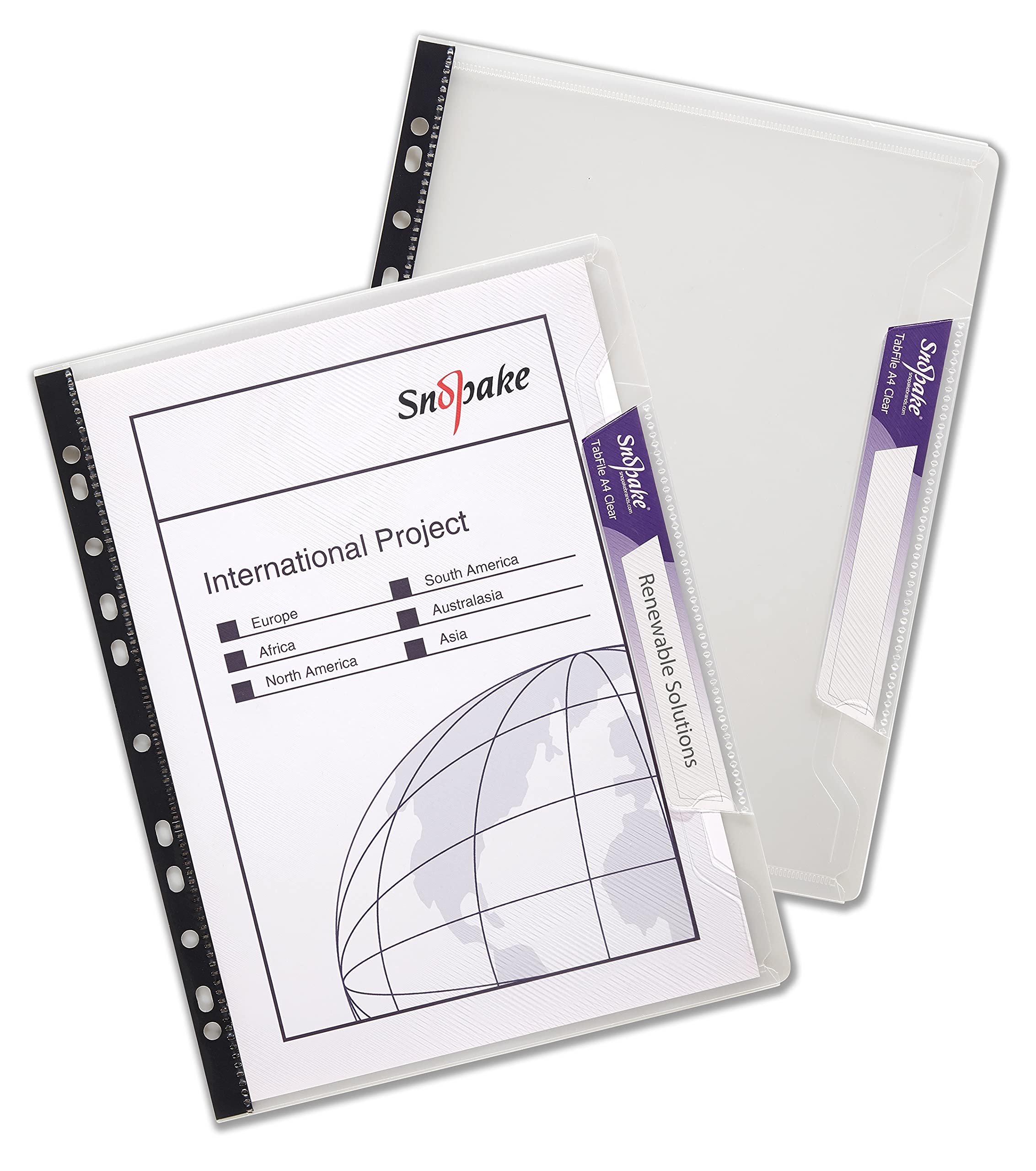 Snopake A4 TabFile Universal RingBinder Wallet – Clear [Pack of 5] Ref: 13727