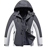 Dr.Cyril Kid's Waterproof Ski Jacket Warm Fleece Lined Hooded Boy's and Girl's Winter Jacket Breathable Removable Coat