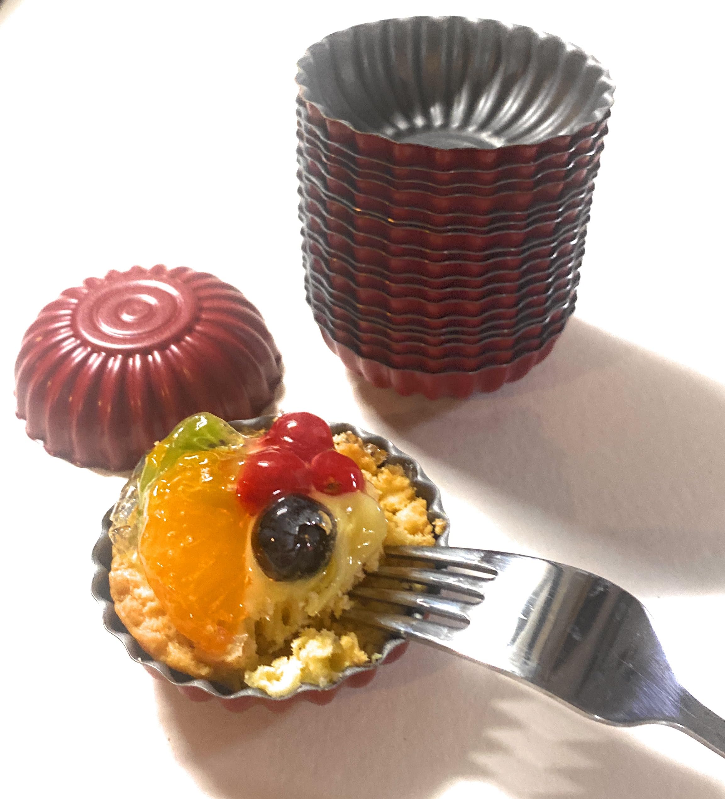 CULIMI Egg Tart Form Mini Baking Tins - Non-Stick Coating for Easy Release - Perfect for Mini Tarts and Pastries - Durable and Reusable