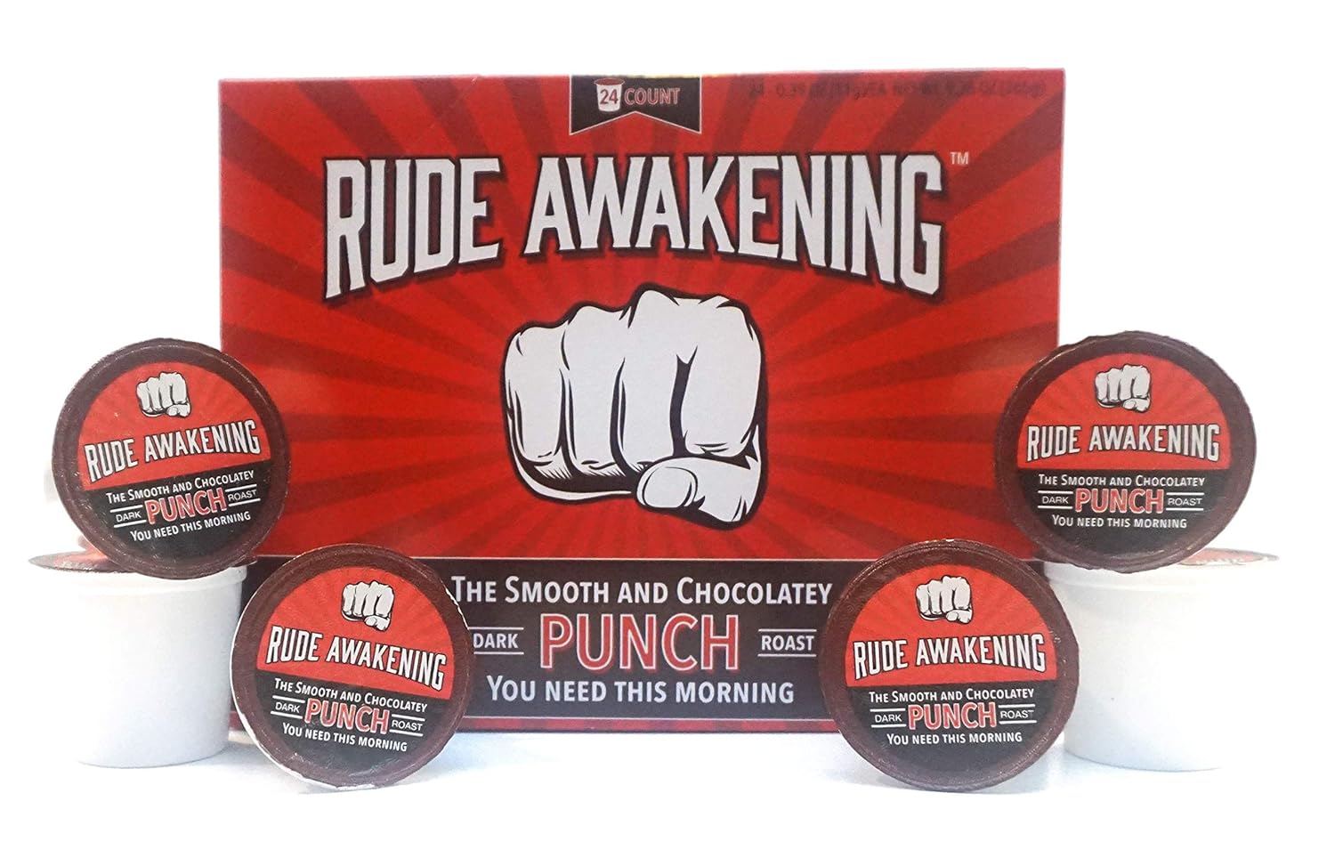 Rude Awakening High Caffeine Coffee K-Cup | 48 Count Premium Dark Roast for Single Capsule Keurig Brewers - Smooth 100% Natural Coffee with a Chocolatey Punch
