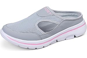 Meik Mangni Men's Slip On Mules Womens Lightweight Open Back Shoes Comfort Walking Shoes Breathable Slippers Closed Toe Slides