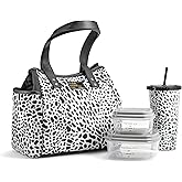 Fit & Fresh Lunch Bag For Women, Insulated Womens Lunch Bag For Work, Leakproof & Stain-Resistant Large Lunch Box For Women With Containers and Matching Tumbler, Zipper, Westerly Lunch Bag, Cheetah