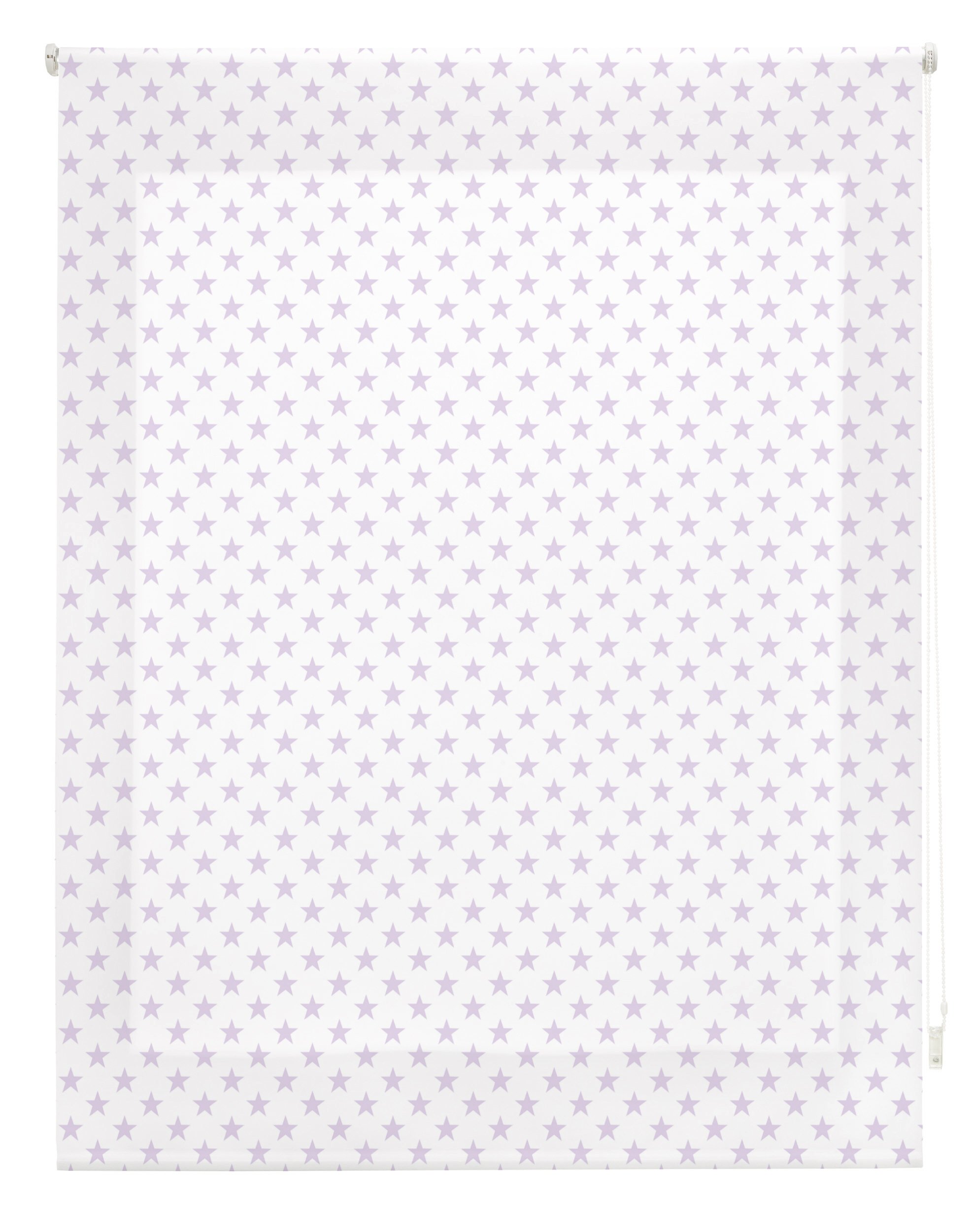 blindecor Stars Roller, Fabric, Lilac, 100 x 250 cm