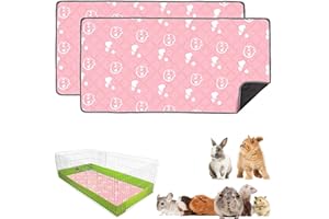 Mooydee 2 Pack Guinea Pig Bedding - Washable Guinea Pig Cage Liners, Waterproof Reusable & Anti Slip Pee Pads Super Absorbent