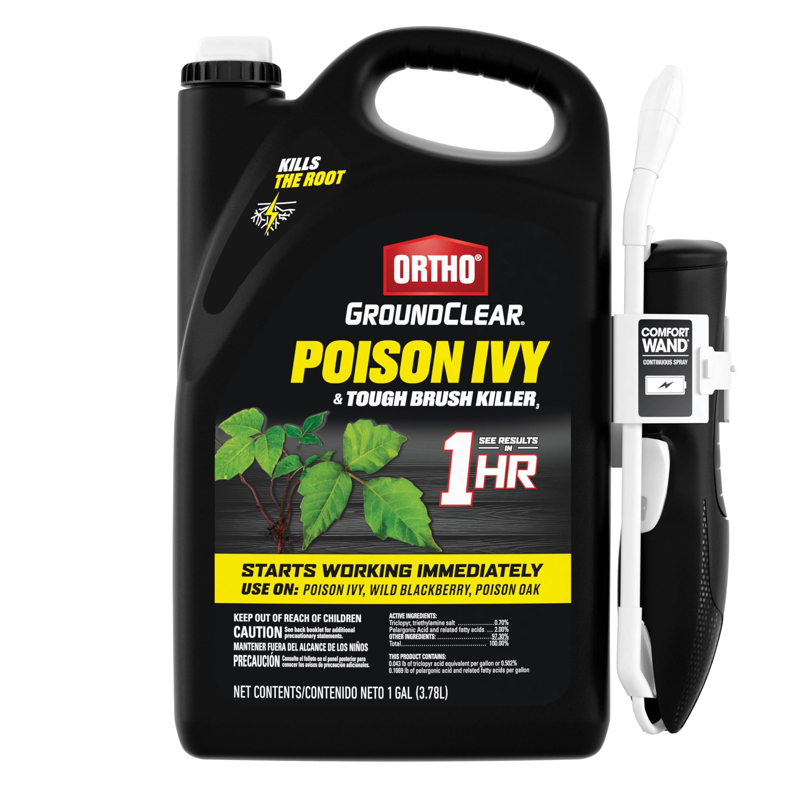 Photo 1 of Ortho GroundClear Poison Ivy & Tough Brush Killer3 - Ready-To-Use Weed Killer Spray with Comfort Wand, 1 gal.