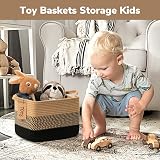 TIMEYARD Storage Basket Small Pack of 3 Jute Mix Black 33x25x23 cm view 4