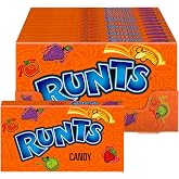 Wonka Runts Hard, Chewy &amp; Fruity Candy, 5 Ounce Theater Candy Boxes (Pack of 12)