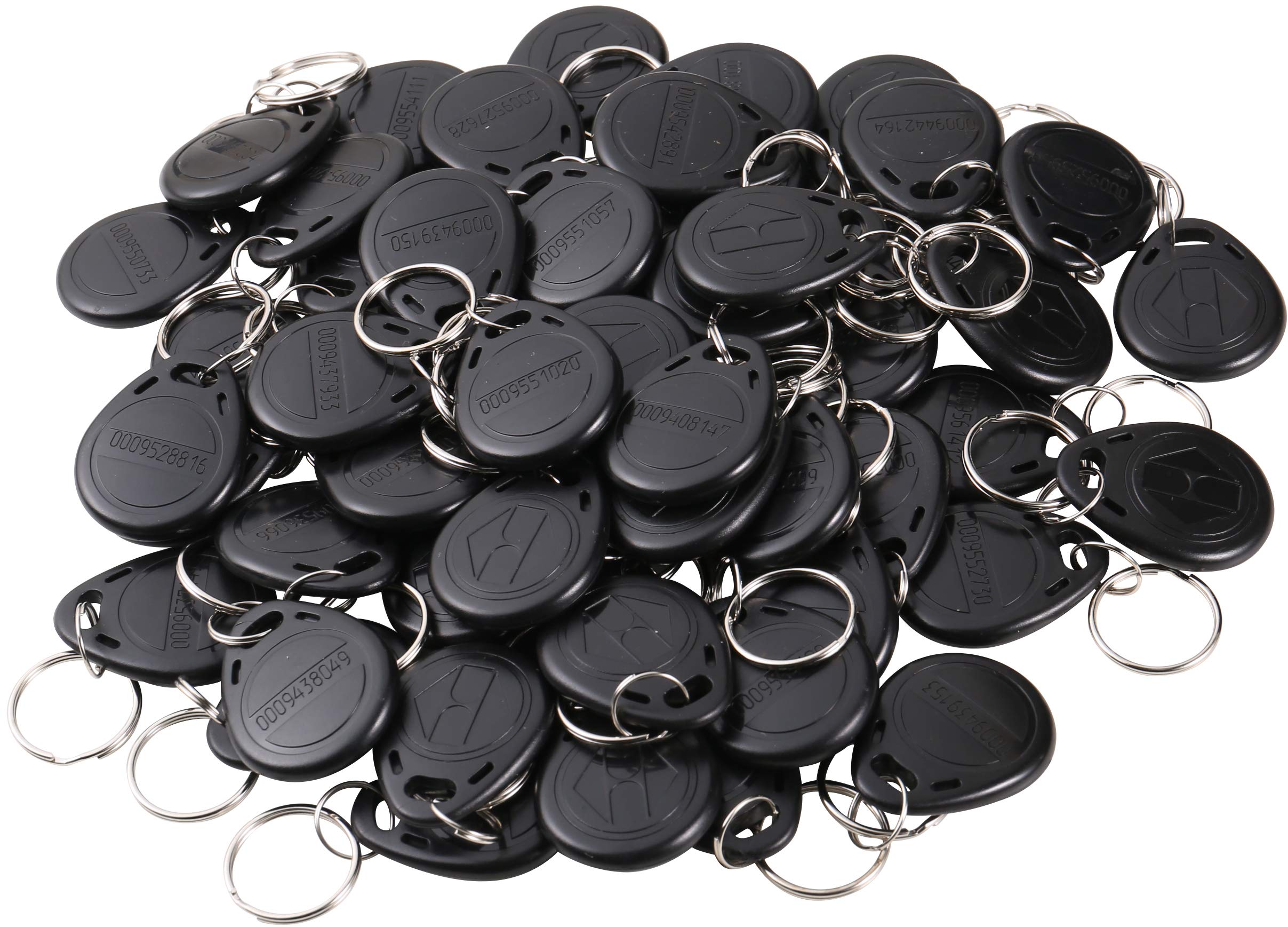 UHPPOTE 125KHz RFID EM-ID Card Tag Keyfob Read Only (Color Black Pack of 100)