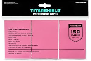 TitanShield (150 Sleeves/Bubblegum Pink) Standard Size Board Game Trading Card Sleeves Deck Protector for MTG, Dropmix
