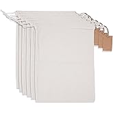 Marubhumi Cotton Storage Bags with Drawstrings X-Large 14x17 Multipurpose 6 Pcs Muslin Bulk Flour Sack Bags Food Produce Natural Potato Onion Bag