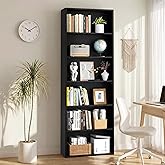 Shintenchi Bookcase,6-Tier Open Bookcases and Bookshelf,6 Shelf Floor Standing Display Storage Shelves,70.6 inches Tall Bookc