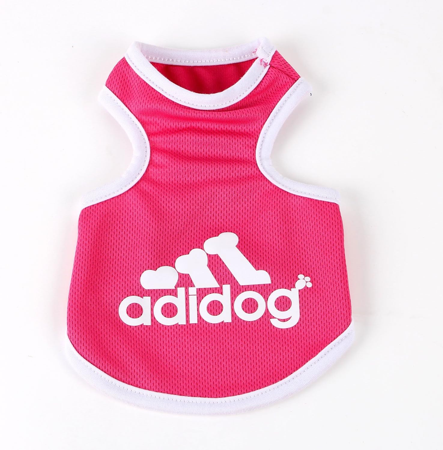 Commoditier Adidog Tank T-Shirt Top Dog Summer Causal Jersey Machine Washable (Pink, M)