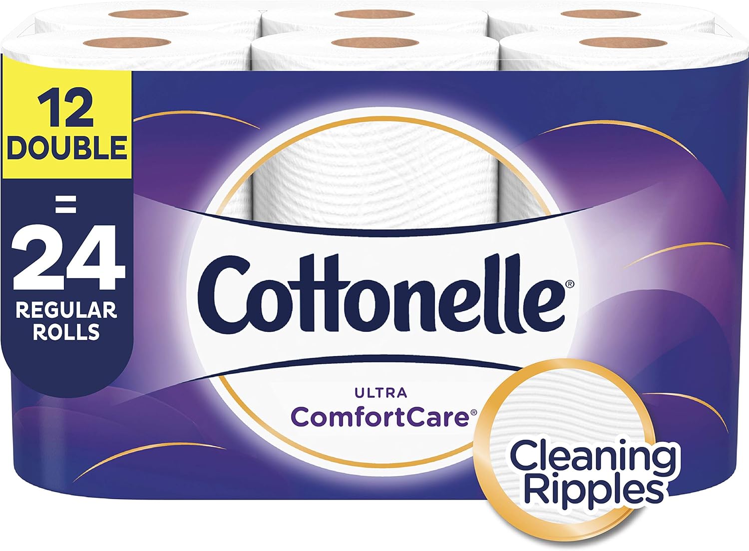 Cottonelle Ultra ComfortCare Soft Toilet Paper, 12 Double Rolls, Bath Tissue