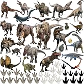 Dinosaur Wall Decals Peel and Stick Dinosaur wall Stickers | Dinosaur Animal &amp; Footprints Wall Art Stickers for Baby Nursery Boys Room Kids Bedroom Decor