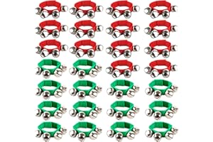Flahard 28 Pcs 9" Wrist Shaking Shaking Jingle Bells Rhythm Wristband Bell Adjustable Ankle Bell Toys Gift for Kids, 2 Colors