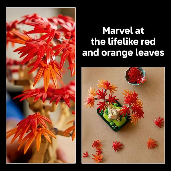 LEGO BOTANICALS JAPANESE RED MAPLE BONSAI TREE BUILDING KIT FOR ADULTS 18+ – UNIQUE HOME DECOR DIY FOR ROOM OR OFFICE – HOUSEWARMING GIFT IDEA FOR NEW HOME – PLANT DECOR FOR DESK OR BOOKSHELF- 10348