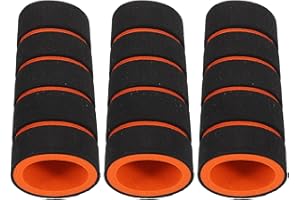 GOOHOCHY 3Pcs Non-Slip Foam Tubing Grips for Pull Up Bars, 100Mm Black Orange Sponge Padding Handles, Gym