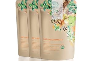 GARDENIKA Anti-Inflammatea Loose Leaf Tea with Ginger, Turmeric, Peppermint - Kosher, Ayurvedic - Herbal and Caffeine-Free - 3 Pack (12 oz)