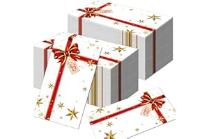 LASLU 100pcs Christmas Paper Napkins Gift Box Bow Xmas Guest Towels Disposable Bow Knot Napkins for Eve Dinner Party Wedding 