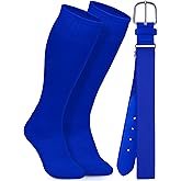 Gnodio Baseball Socks and Belt Combo Set Cotton Boys Adjustable Baseball Softball Socks and Belt for Boys Girls