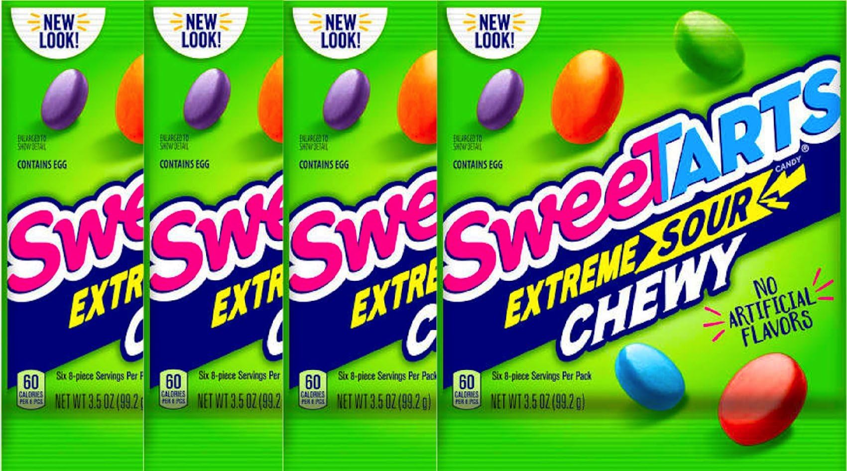 NEW Sweetarts Candy Extreme Sour Tangy, Chewy Sours Candy - 3.5 oz (4)