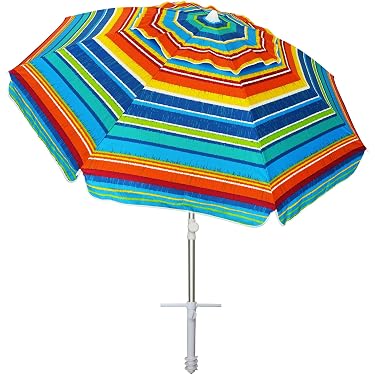 black & white stripped patio umbrellas The Resort Market Umbrella