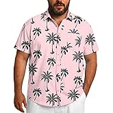 COOFANDY Big and Tall Men's Hawaiian Shirts Short Sleeve Tropical Floral Button Down Shirt Casual Summer Beach Shirts