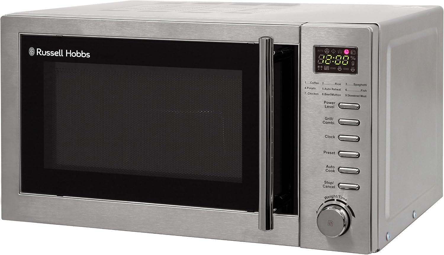 Russell Hobbs RHM2031 20 L 800 W Stainless Steel Digital Grill Microwave with 5 Power Levels, 1000 W Grill Power