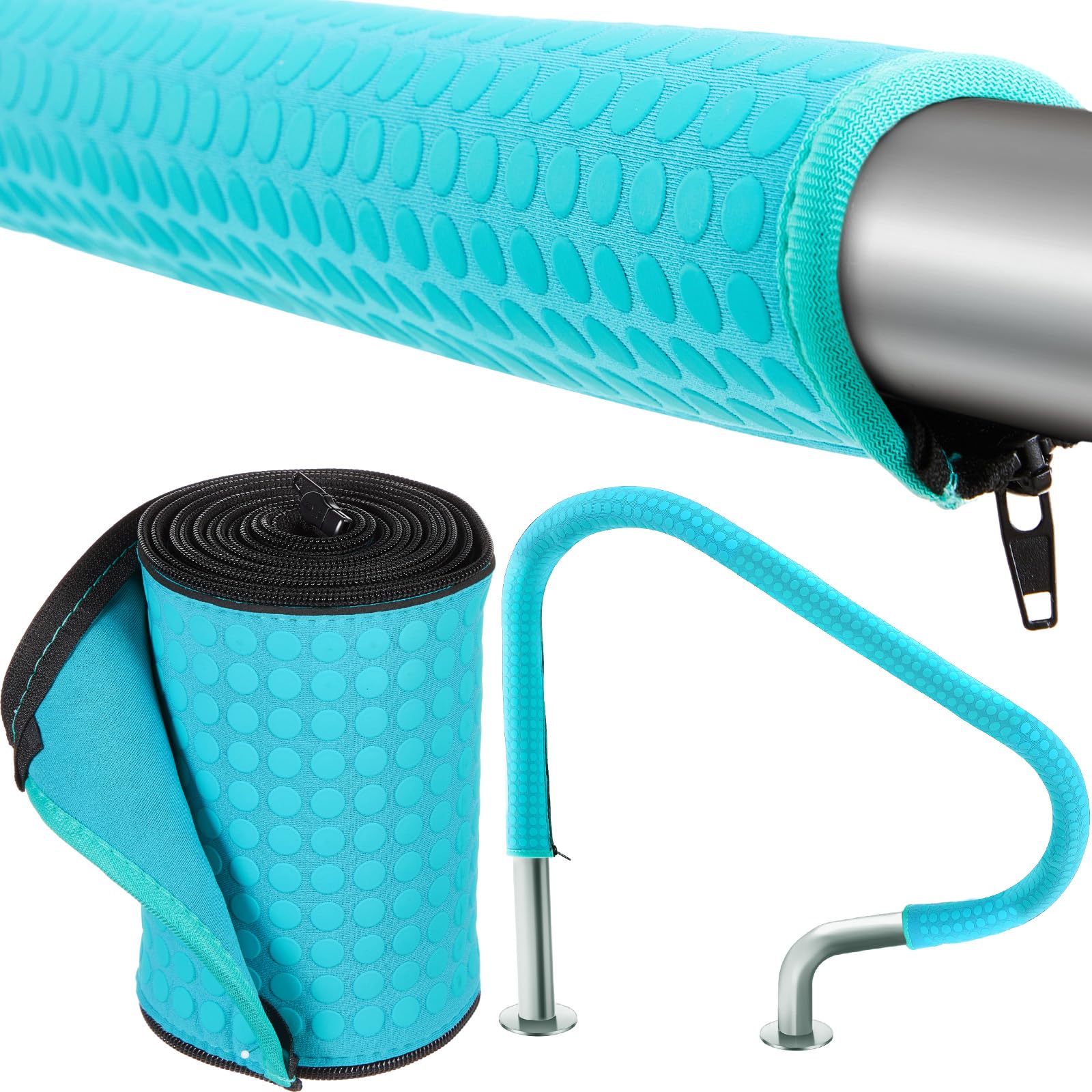 Photo 1 of Vincreem 4 ft Pool Handrail Cover with Zippers Anti-Slip for Pool Patio Railing Covers, Made with Teal Neoprene, Swimming Accessories Slip Resistant Hand Grips Rail Covers