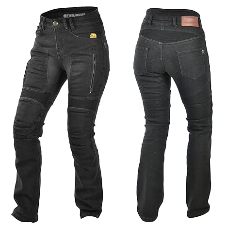 Trilobite Parado Motorrad Jeans Hose L32 Schwarz Damen Stretch Abriebfest Reißfest Elastisch, 38066131