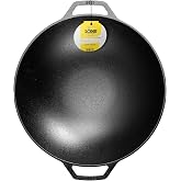 Lodge Cast Iron Wok with Dual Loop Handles, PFAS Free, 14 Inches | PFAS-Free Cast Iron Wok for Stir Fry, Searing &amp; Everyday Cooking, Oven &amp; Stovetop Safe, Non-Toxic &amp; Durable