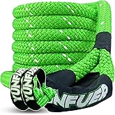 YUNFUER Heavy-Duty Kinetic Recovery Rope Kit – 86,000lbs, 1.5in x 30ft – Includes 2 Ultra-Strong UHMWPE Soft Shackles – 35%+ Elasticity for Off-Road Recovery, Towing & Emergency Use (Reflective)