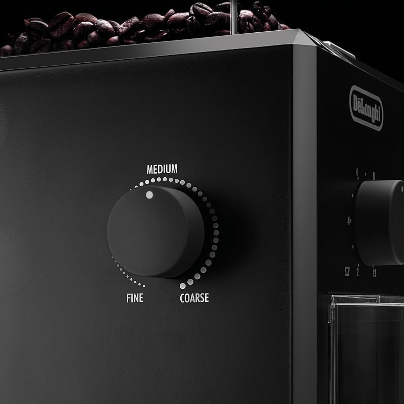 KG79 Macinacaffè elettrico, Macinacaffè professionale a Pressione con 16 Livelli di Macinatura, Pulsanti soft touch, Fino a 12 tazze, Dispositivo di sicurezza, Nero