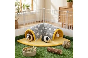 Avont Guinea Pig Hideout Tunnel Bed, Washable Hideaway House with Play Tunnel for Small Animals, Rabbits Chinchillas Hamsters