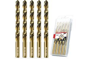 Artymaster Drill Bit Set, 5pcs (3/8") M35 HSS Twist Cobalt Drill Bits for Stainless Steel, Hardened Steel, Cast Iron, Plastic and Wood,AM07G