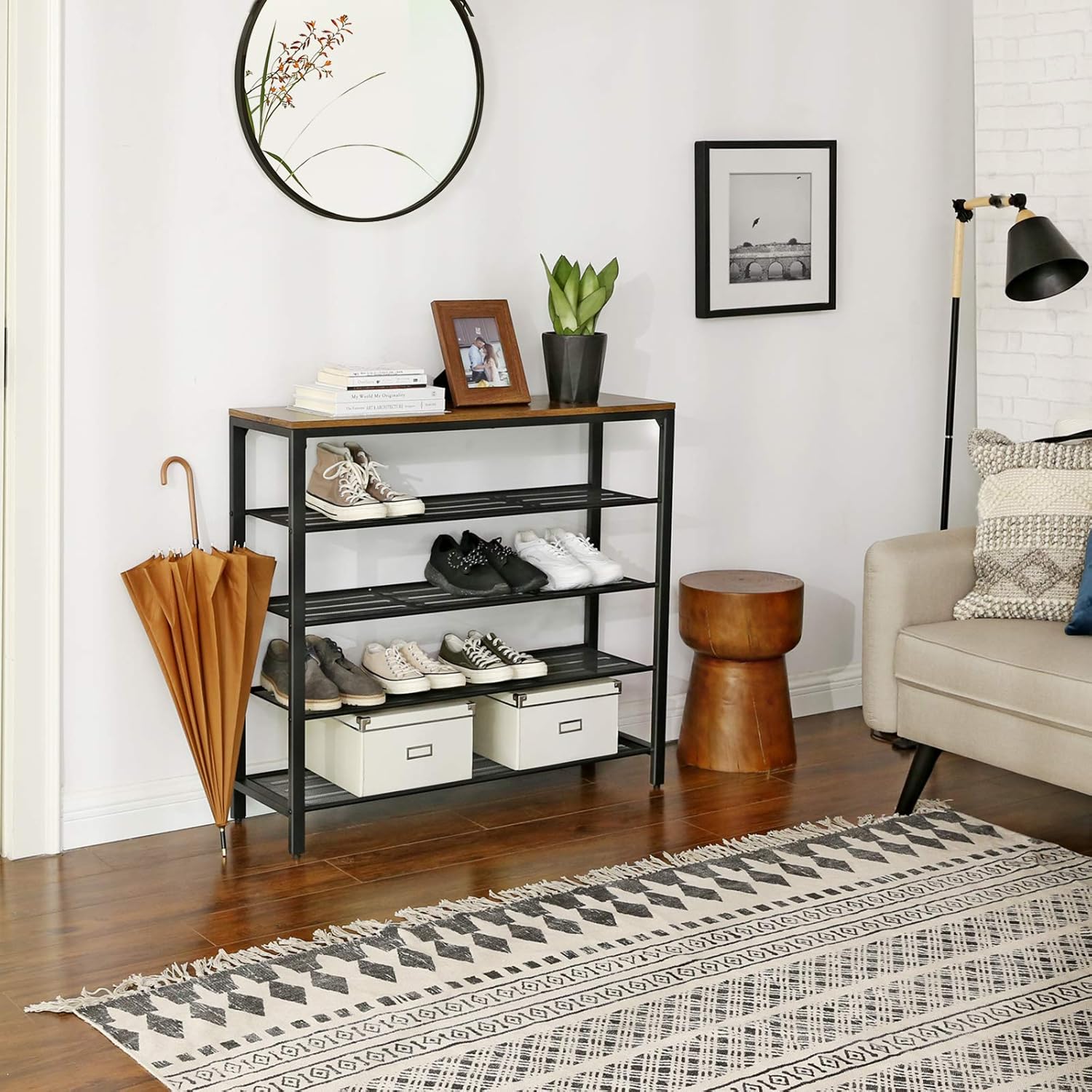 Scarpiera Ingresso VASAGLE Scarpiera Organizzatore Per Scarpe, 100 X 30 X 72 Cm, Per Scarpiera Da Ingresso