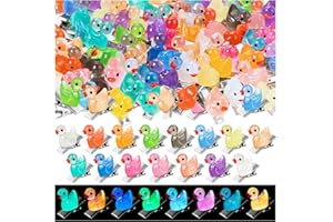 42Pcs Sprouts Rave, Cute Rave Trinkets Mini Glow Resin Duck Clips for Hair, Festival Accessories for Girls Party Supplies