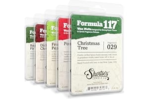 Shortie's Candle Company Christmas Wax Melts Variety 5 Pack - Formula 117-5 Highly Scented 3 Oz. Bars - Made with Natural & Essential Oils - Christmas & Holiday Warmer Wax Cubes