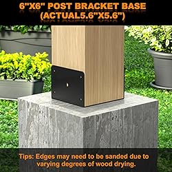 FMhotu 6x6 Concrete Post Base(2 PCS), Deck Post