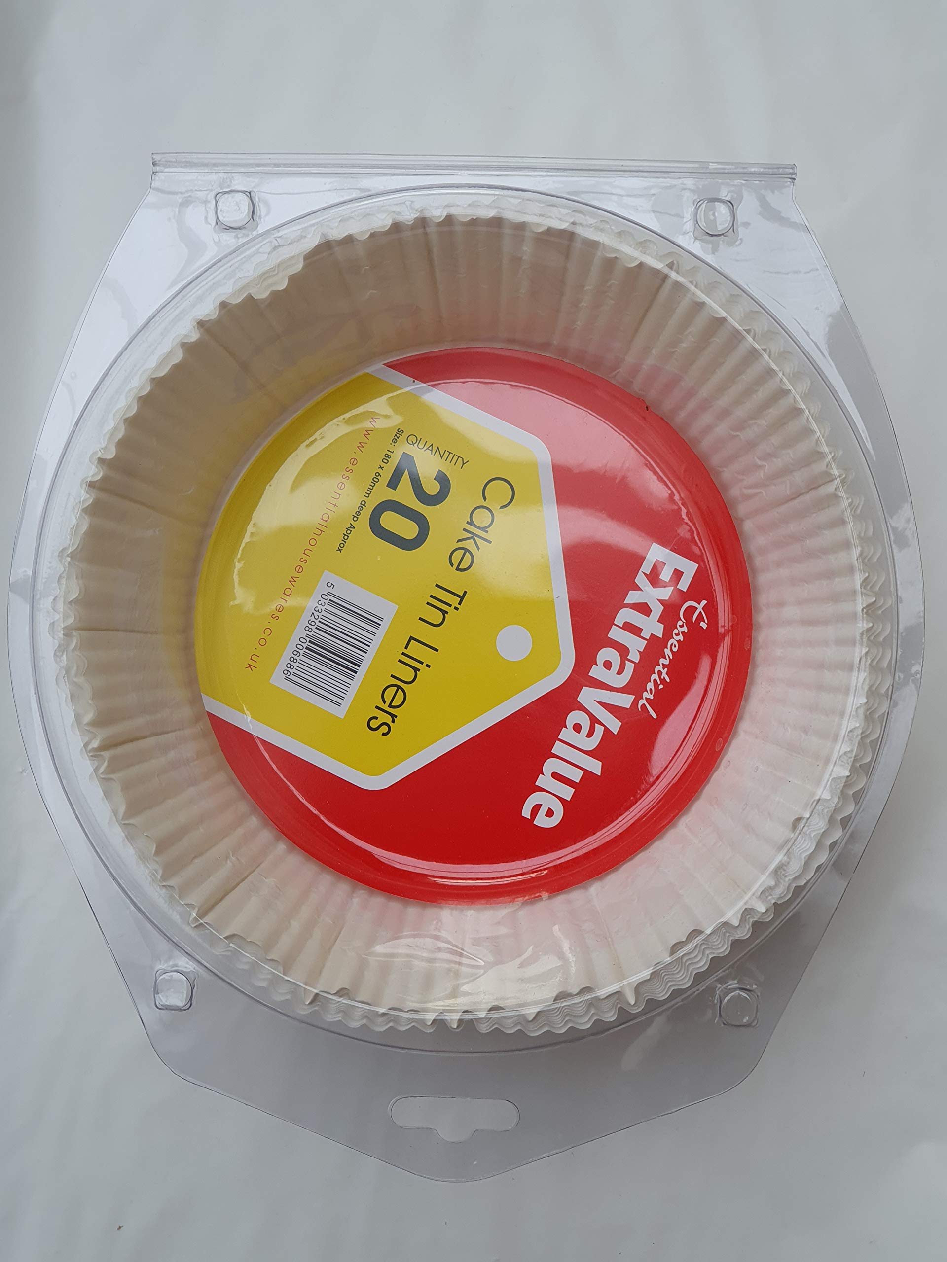 20 x Round Paper Non Stick Grease Proof loaf Cakes tin Liner 18 cm Depth 6 cm for Cakes pies flans