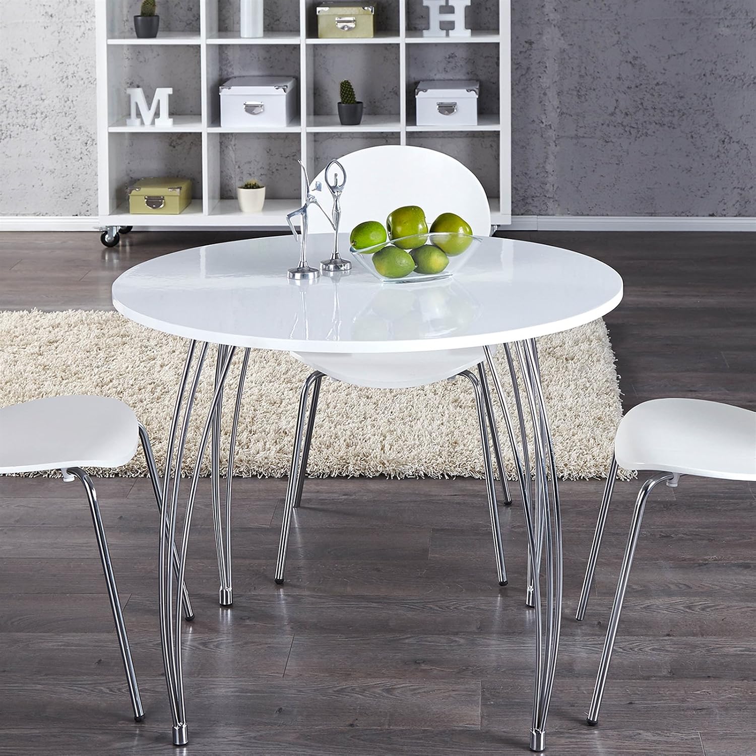 DESIGN DELIGHTS STILVOLLER ESSTISCH Optimus 90 cm, weiß