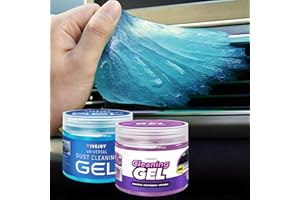 FiveJoy 2-Pack Car Cleaning Gel, Car Putty for Cleaning for Cars Interior, Car Cleaning Supplies- Reusable Durable, Auto Detailing Tools for Keyboard Vent Cleaner Slime Blue & Purple (320g/11.2oz)