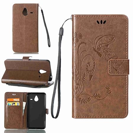 pinlu Schutzhülle Für Microsoft Lumia 640 XL Dual-SIM Handyhülle Hohe Qualität PU Ledertasche Brieftasche Mit Stand Function 