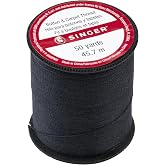 Singer 67110 Button &amp; Carpet Sewing Thread, 50-Yards, Black, 3.80 x 1.50 x 2.50 inches
