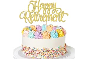 ZHUOWEISM 1 PCS Happy Retirement Cake Topper Glitter Retirement Cake Decoration Officially Retired Cake Pick for Retired Fare