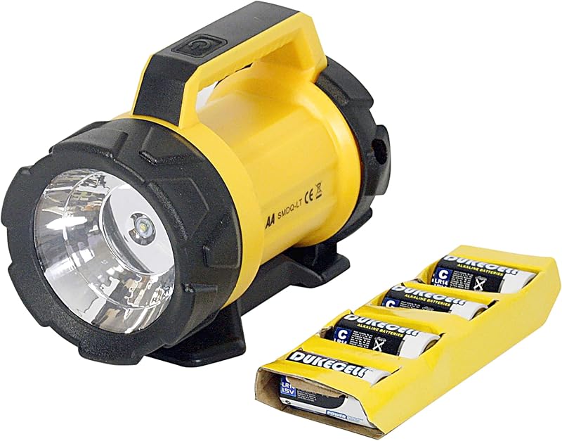 AA AA3881 Heavy Duty LED Torch 180m Beam 120 Lumens Weatherproof Batteries Incl.