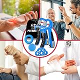 FitBeast Hand Grip Strengthener 5 Pack Adjustable 5kg-60kg Sky Blue view 5