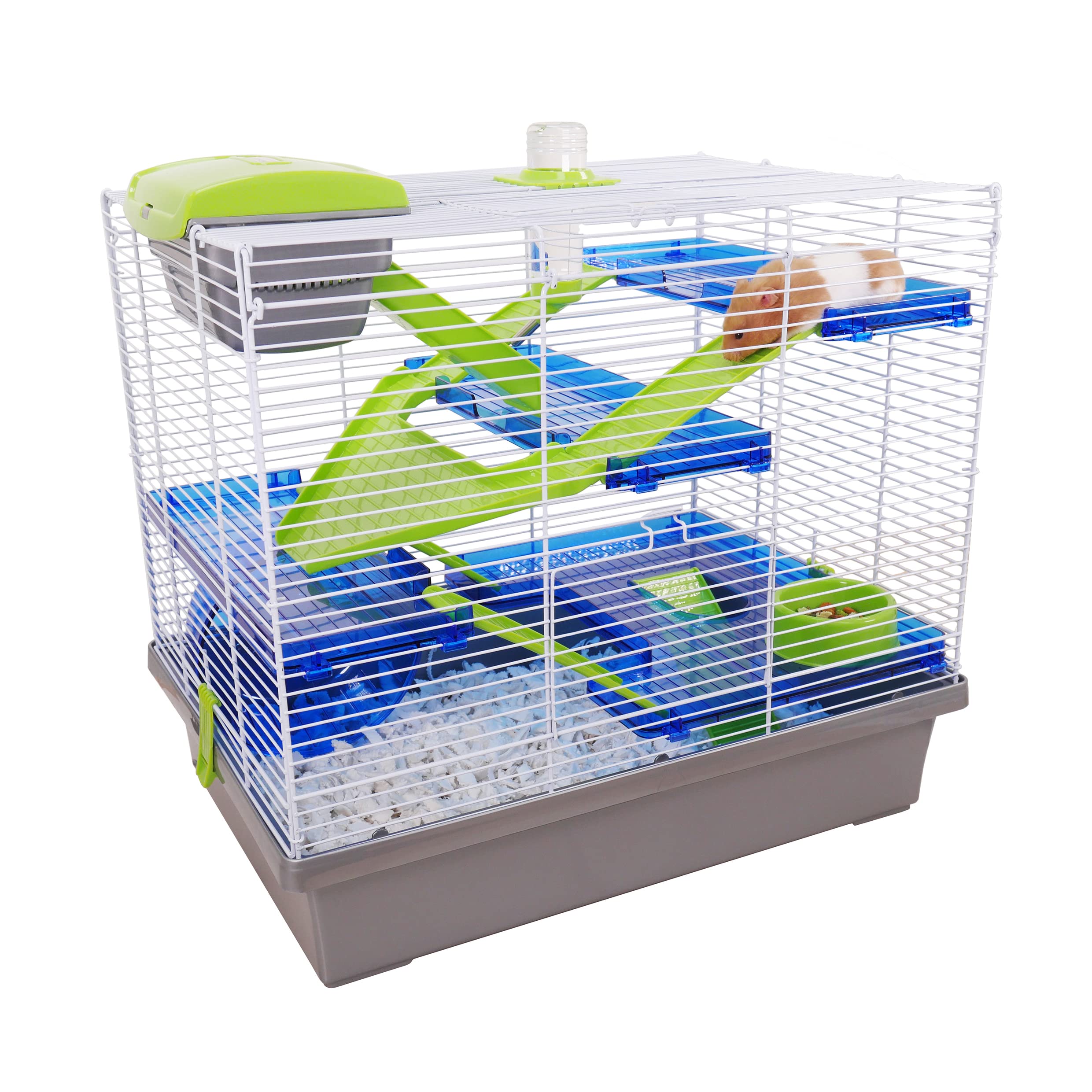 Rosewood Pico Hamster Cage, Extra Large, 5 Tier, with Water Bottle, Food Dish & Exercise Wheel, Silver (50 x 36 x 47 cm)
