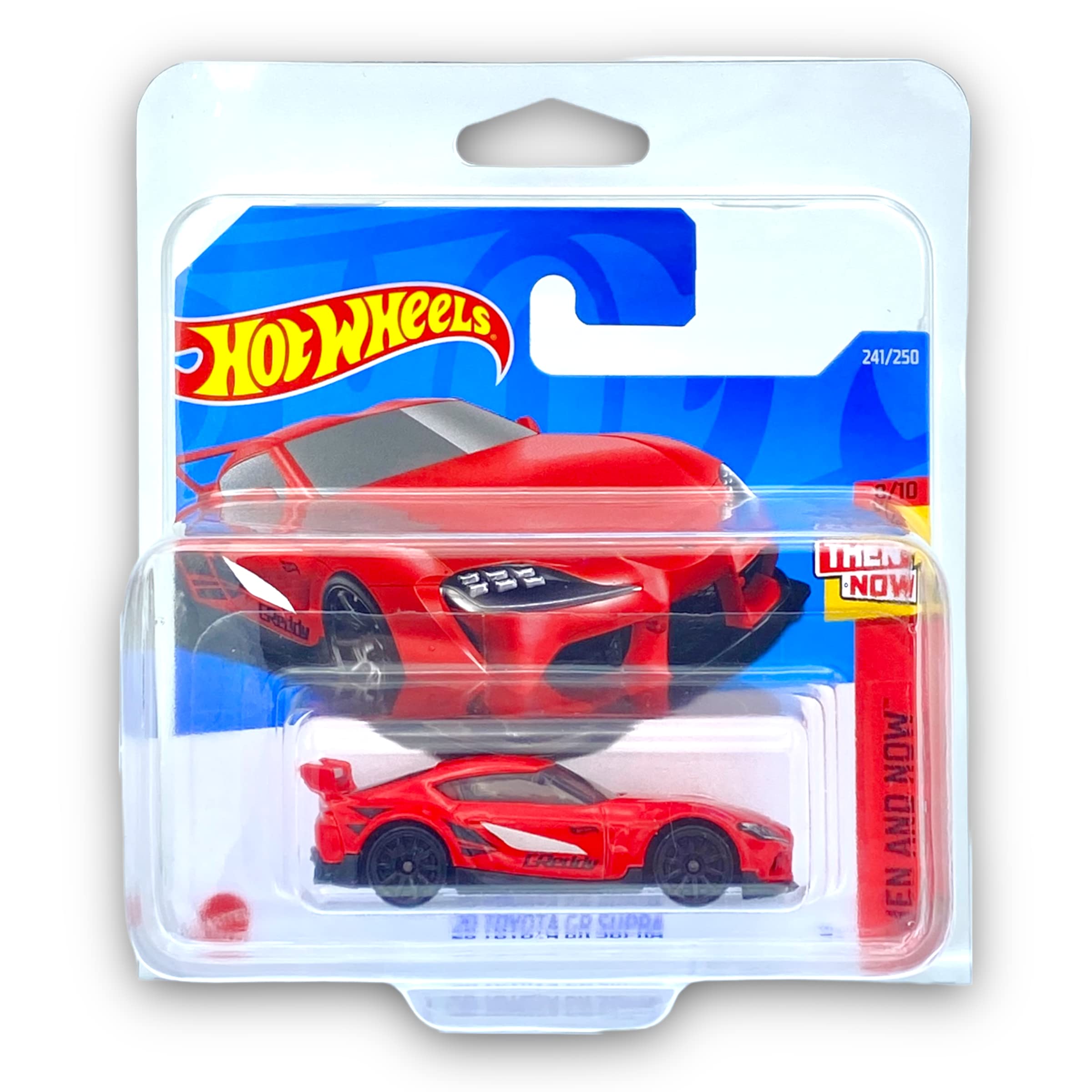 Hot Wheels '20 Toyota GR Supra (Red) 8/10 Then And Now 2022-241/250 (Short Card) - COMES IN A KLAS CAR KEEPER PROTECTIVE COLLECTORS CASE - HCT62